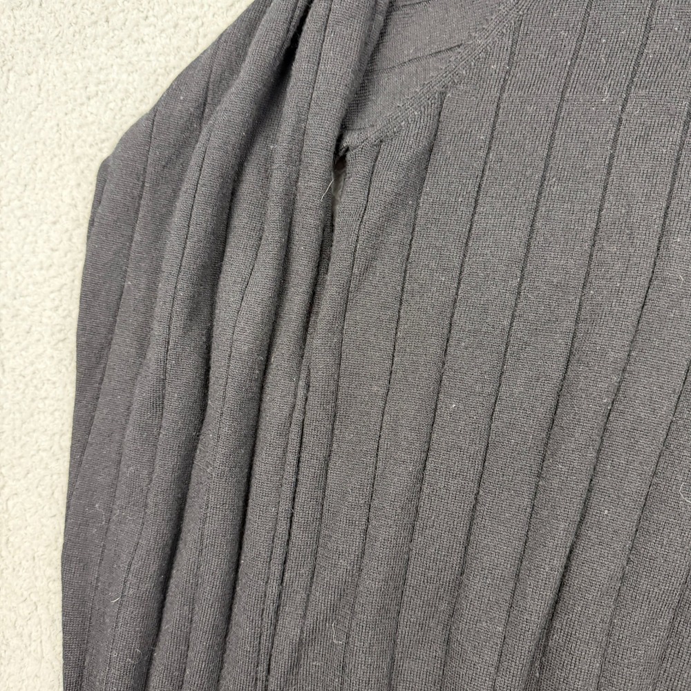Peter Millar Sweater Mens XXL Black 100% Merino Wool 1/4 Zip Ribbed Knit - Picture 2 of 12